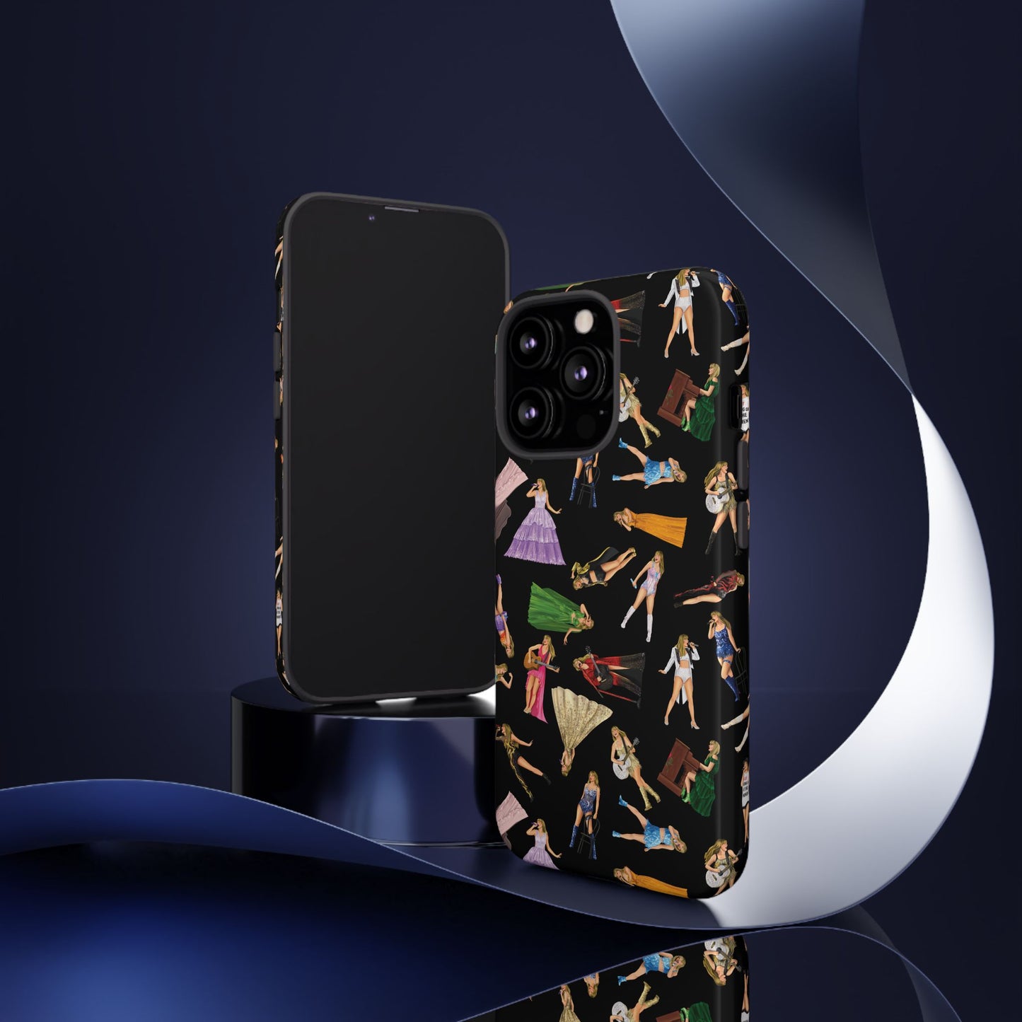 Black Eras Pattern iPhone Tough Phone Case