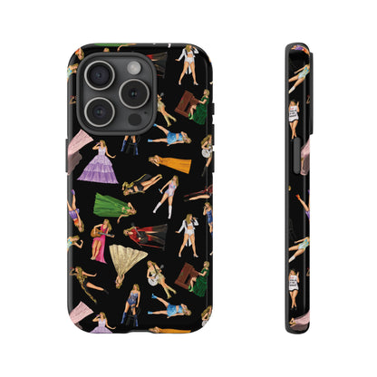 Black Eras Pattern iPhone Tough Phone Case