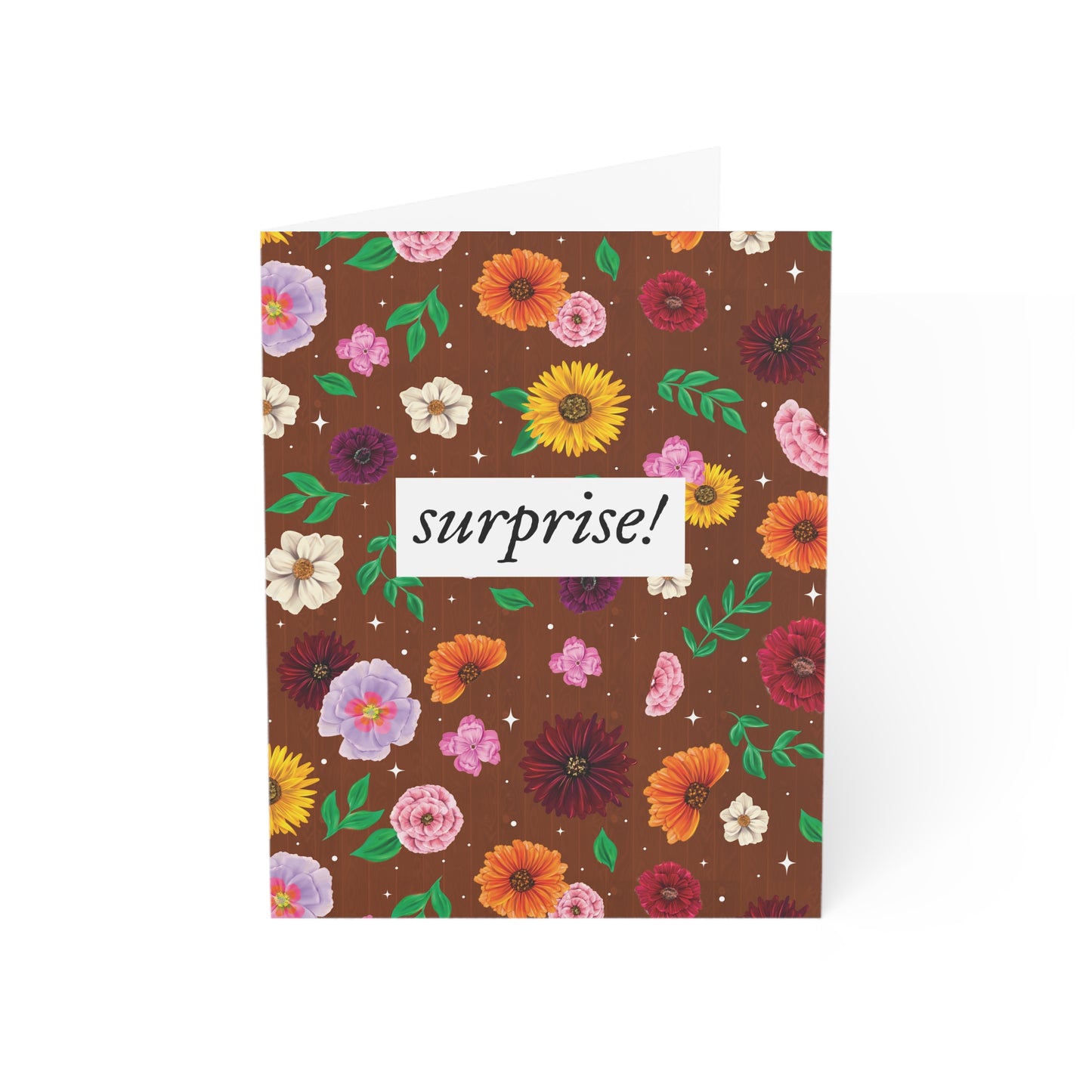 Surprise Song Flower Drawings Pattern Blank Inside Greeting Cards (1, 10, 30, and 50pcs)