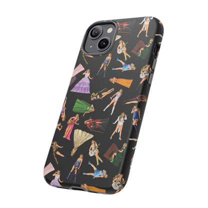 Black Eras Pattern iPhone Tough Phone Case