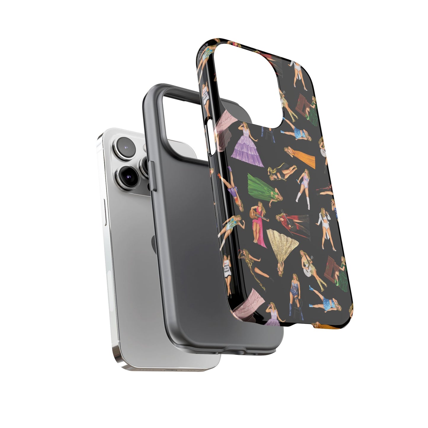 Black Eras Pattern iPhone Tough Phone Case