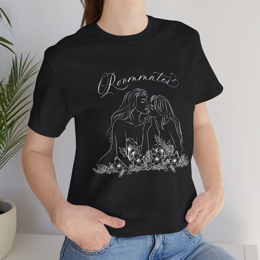 Romance Roommates Minimalist Floral Line Art Bella+Canvas Unisex Size Jersey Short Sleeve Tee