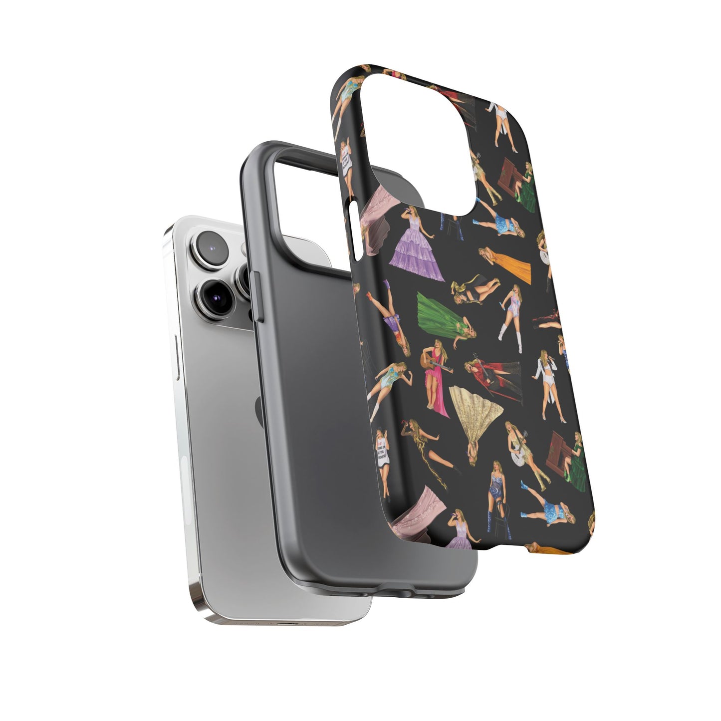 Black Eras Pattern iPhone Tough Phone Case