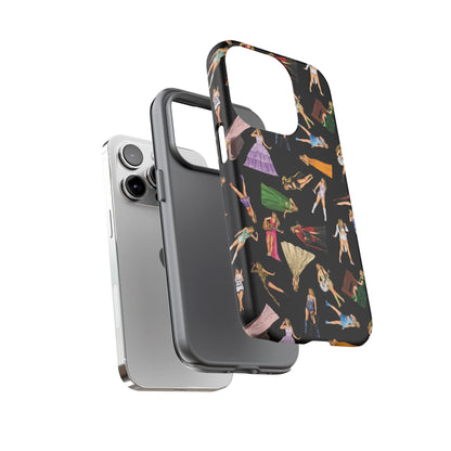 Black Eras Pattern iPhone Tough Phone Case