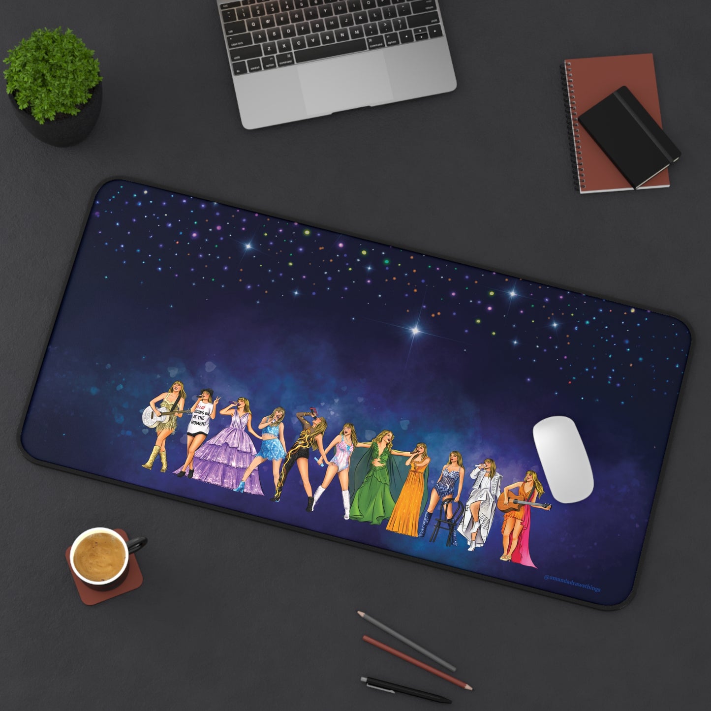 Iconic Tour Outfits Drawings Desk Mat