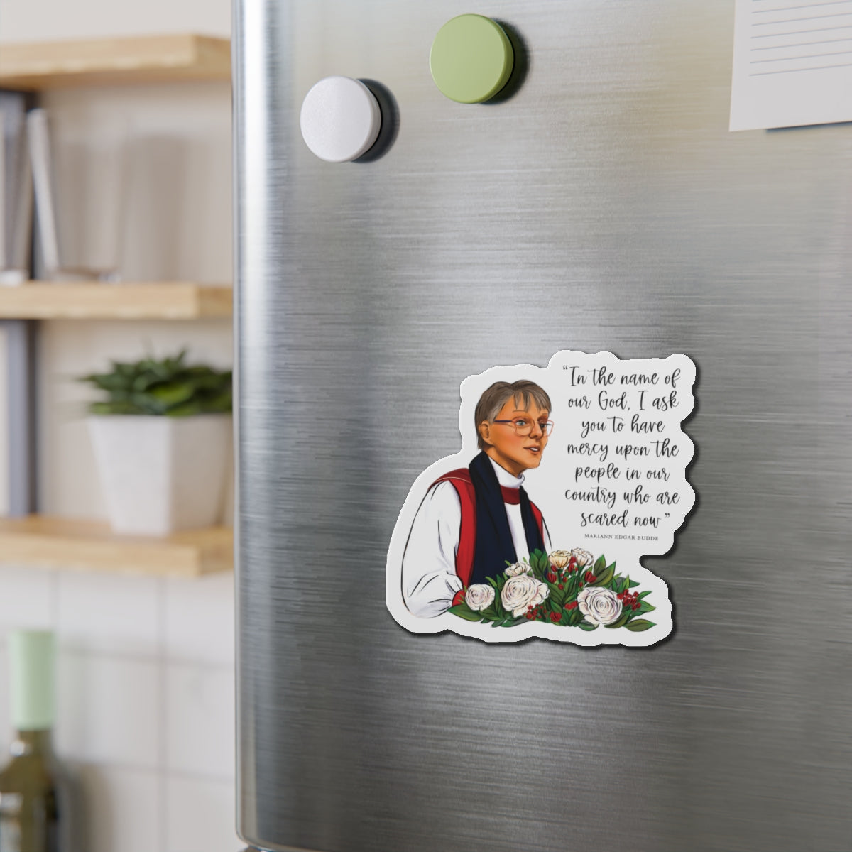 Bishop Budde Drawing Die-Cut Magnet