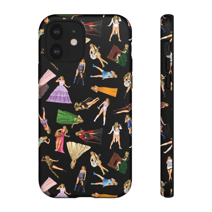 Black Eras Pattern iPhone Tough Phone Case