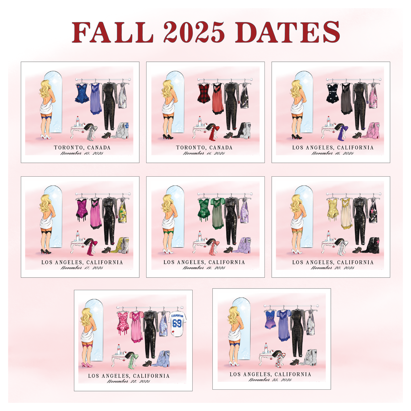 2025 Dates Dressing Room Lineup Standard Art Print