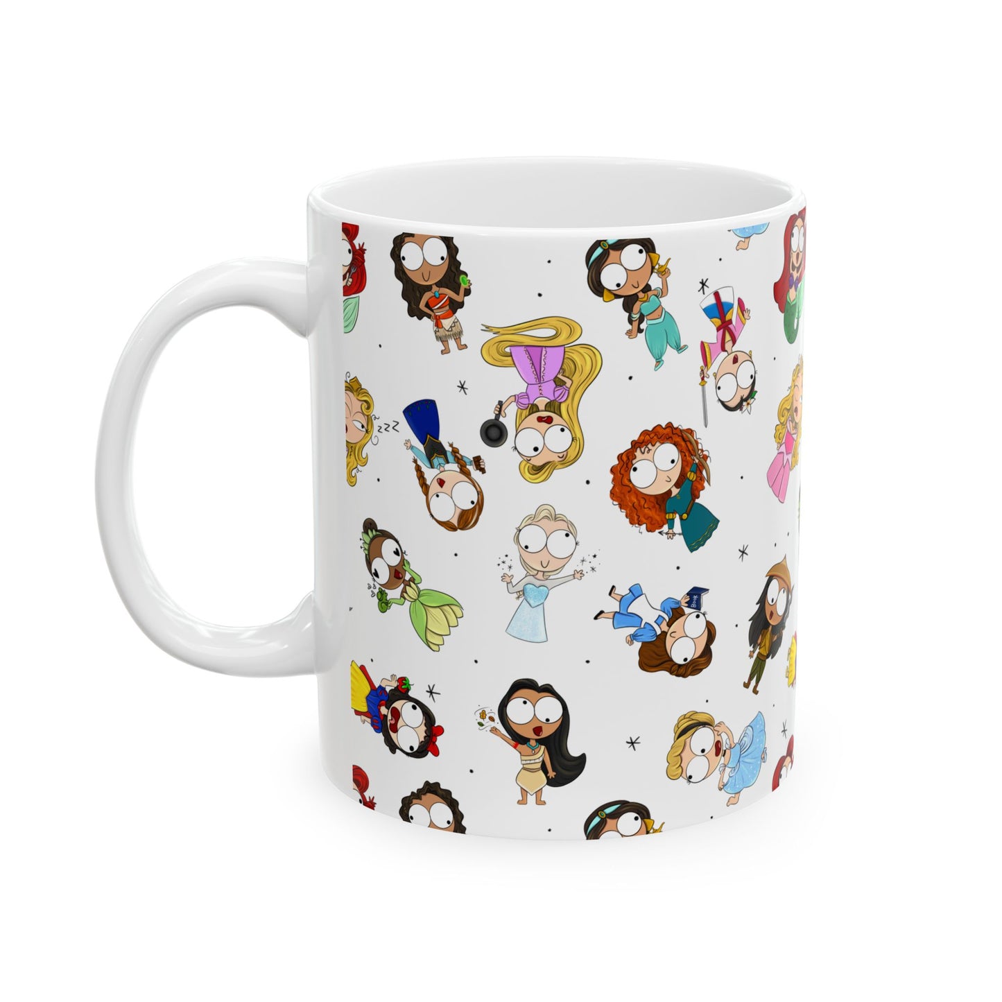 Derpy Princess Pattern Ceramic Mug, (11oz, 15oz)