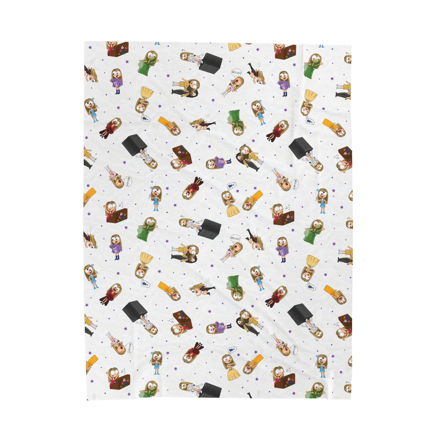 Errors Tour Outfits Drawings Pattern Tour Outfits Velveteen Plush Blanket (WHITE)