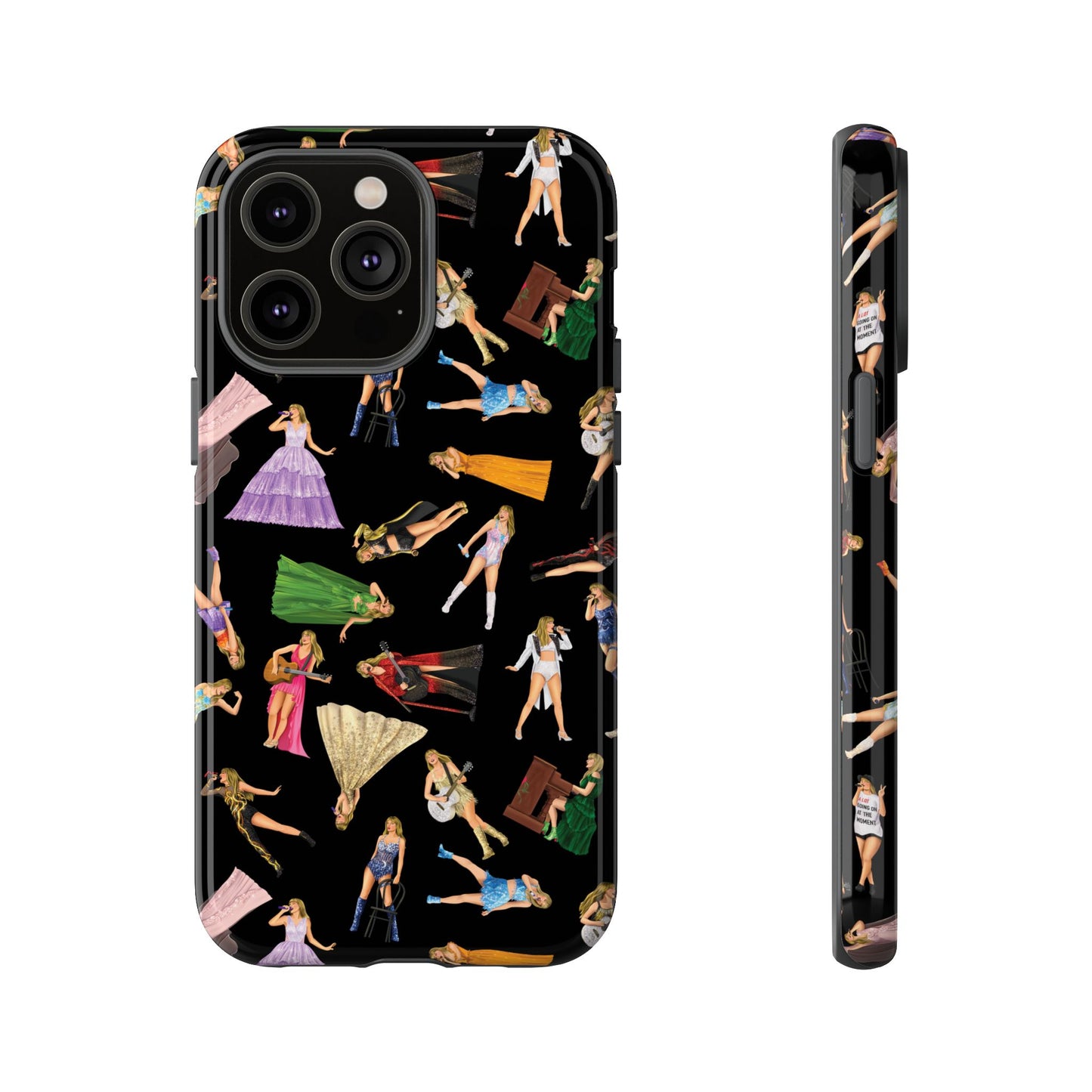 Black Eras Pattern iPhone Tough Phone Case