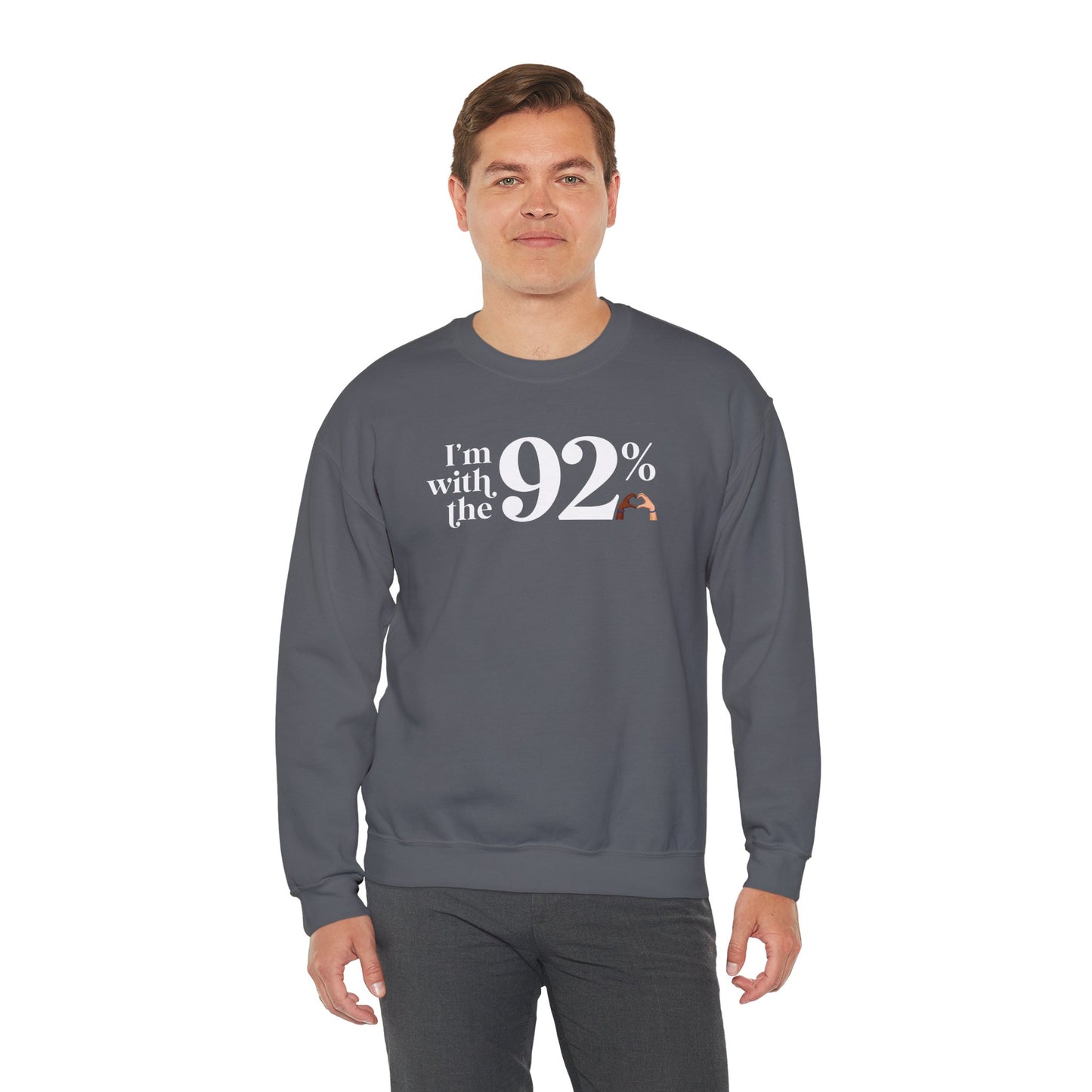 I'm With The 92% Heart Hands UNISEX Heavy Blend™ Crewneck Sweatshirt - 25% Donated to Loveland Foundation