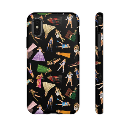 Black Eras Pattern iPhone Tough Phone Case