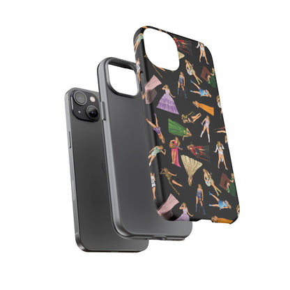 Black Eras Pattern iPhone Tough Phone Case