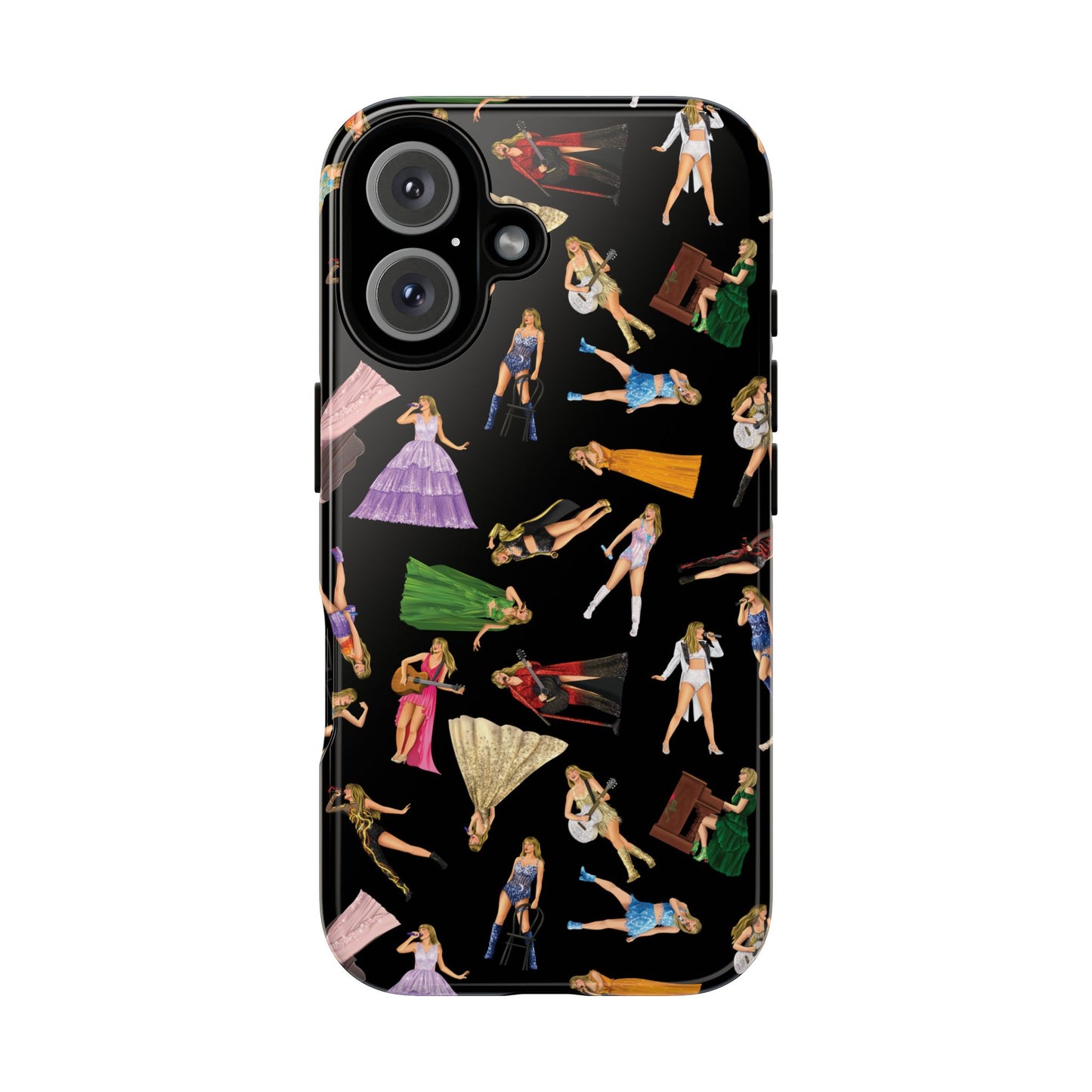 Black Eras Pattern iPhone Tough Phone Case
