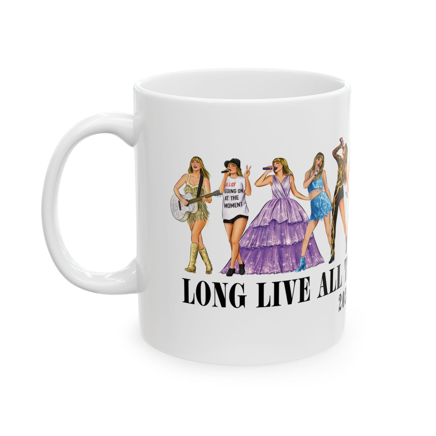 Long Live Lineup Drawings WHITE Ceramic Mug