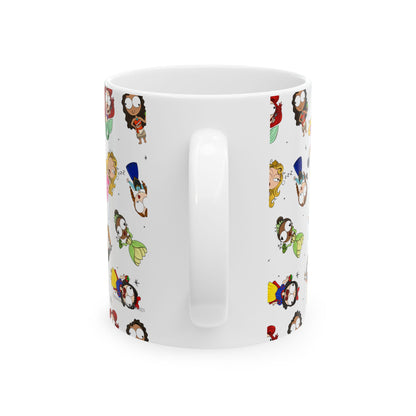 Derpy Princess Pattern Ceramic Mug, (11oz, 15oz)