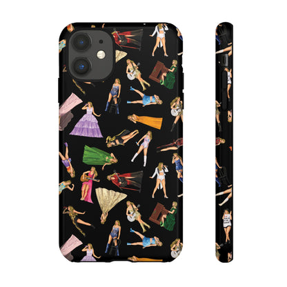 Black Eras Pattern iPhone Tough Phone Case