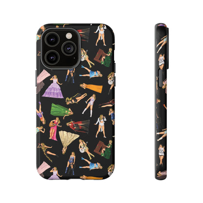Black Eras Pattern iPhone Tough Phone Case