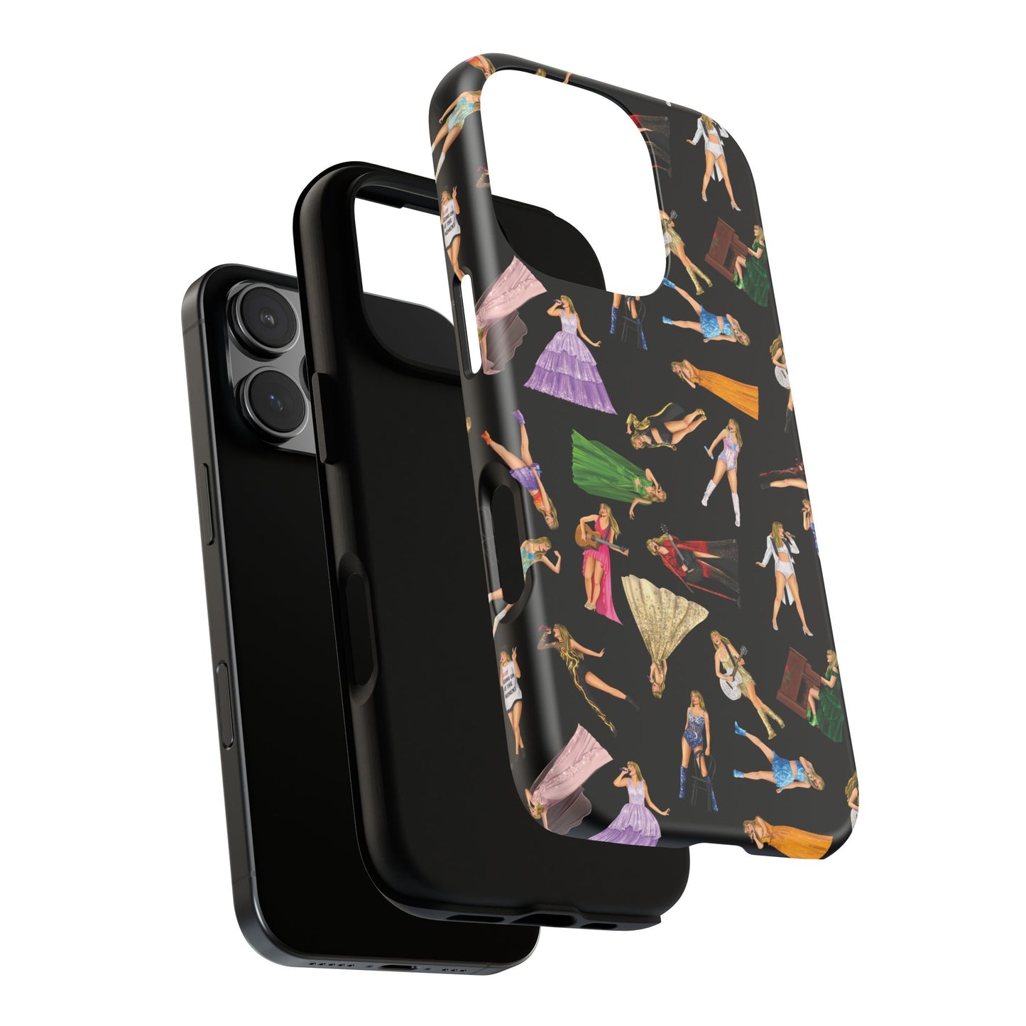 Black Eras Pattern iPhone Tough Phone Case