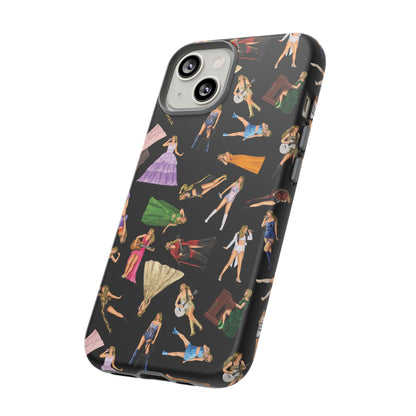 Black Eras Pattern iPhone Tough Phone Case