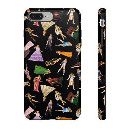Black Eras Pattern iPhone Tough Phone Case