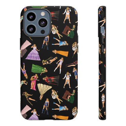 Black Eras Pattern iPhone Tough Phone Case