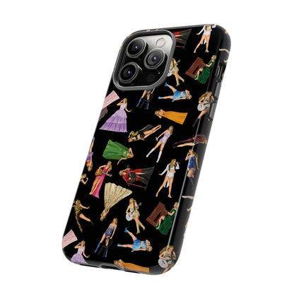 Black Eras Pattern iPhone Tough Phone Case