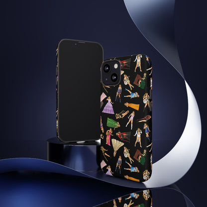 Black Eras Pattern iPhone Tough Phone Case