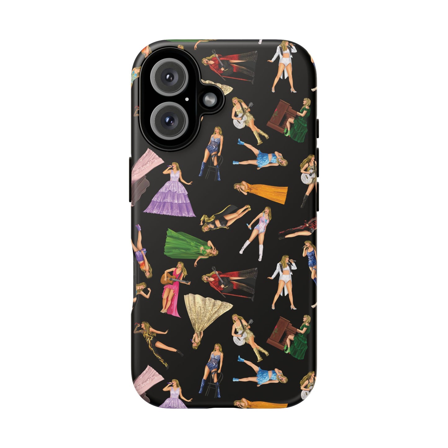 Black Eras Pattern iPhone Tough Phone Case