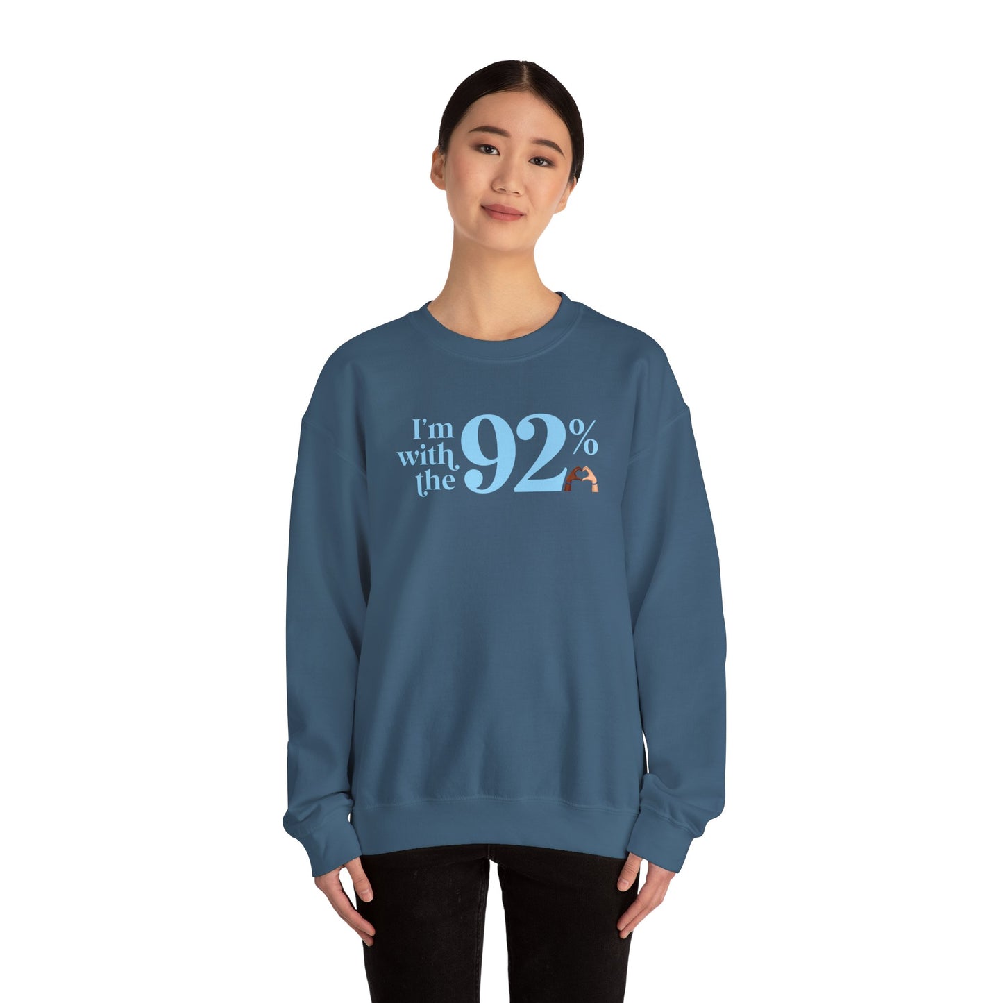 I'm With The 92% Heart Hands UNISEX Heavy Blend™ Crewneck Sweatshirt - 25% Donated to Loveland Foundation