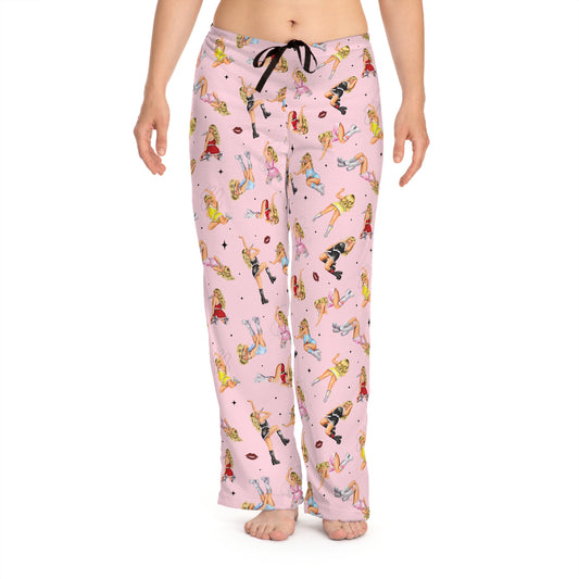 Freaky Position Tour Outfit Drawings Pattern Women's Pajama Pants (AOP)