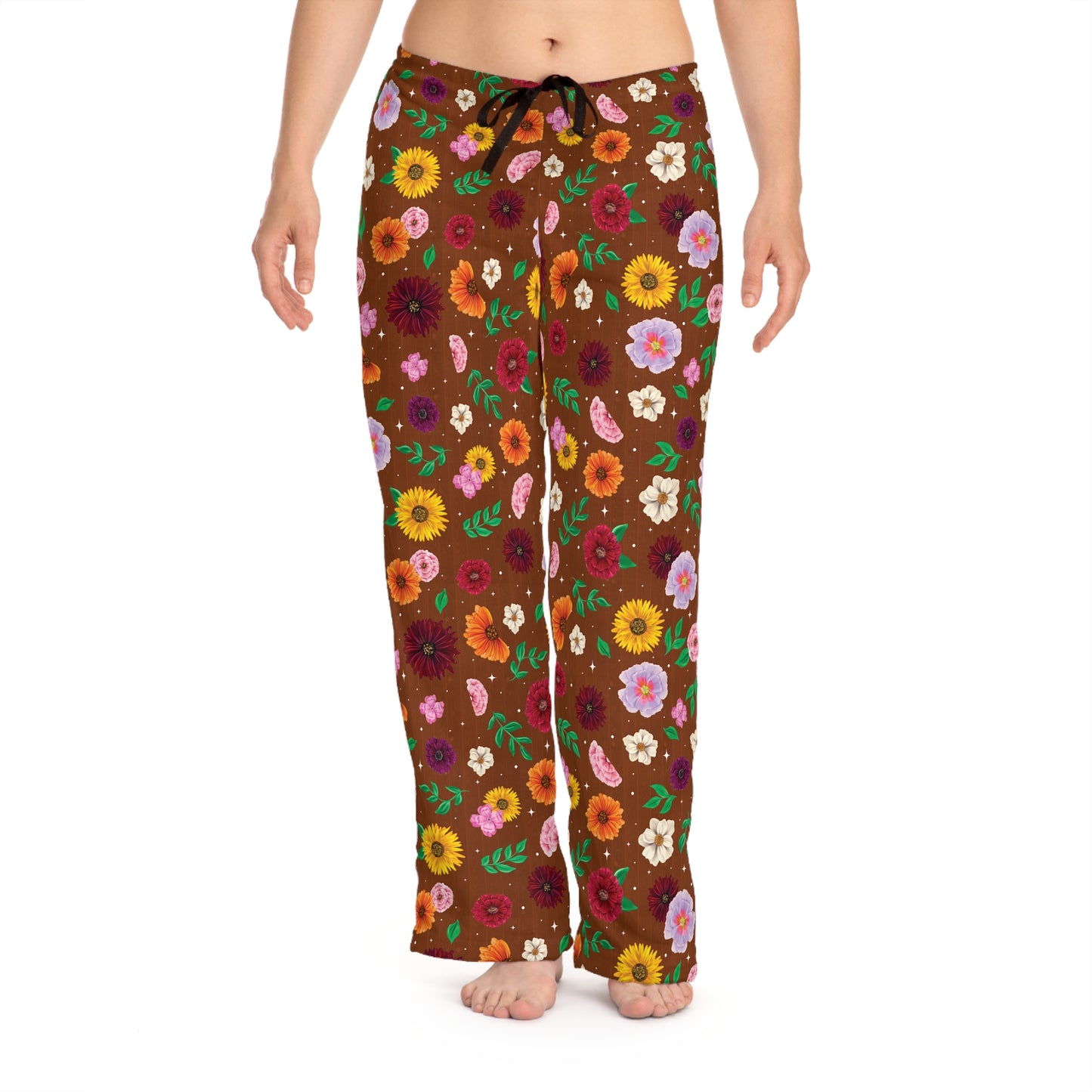 Surprise Song Florals Drawings Pattern Women's Pajama Pants (AOP)