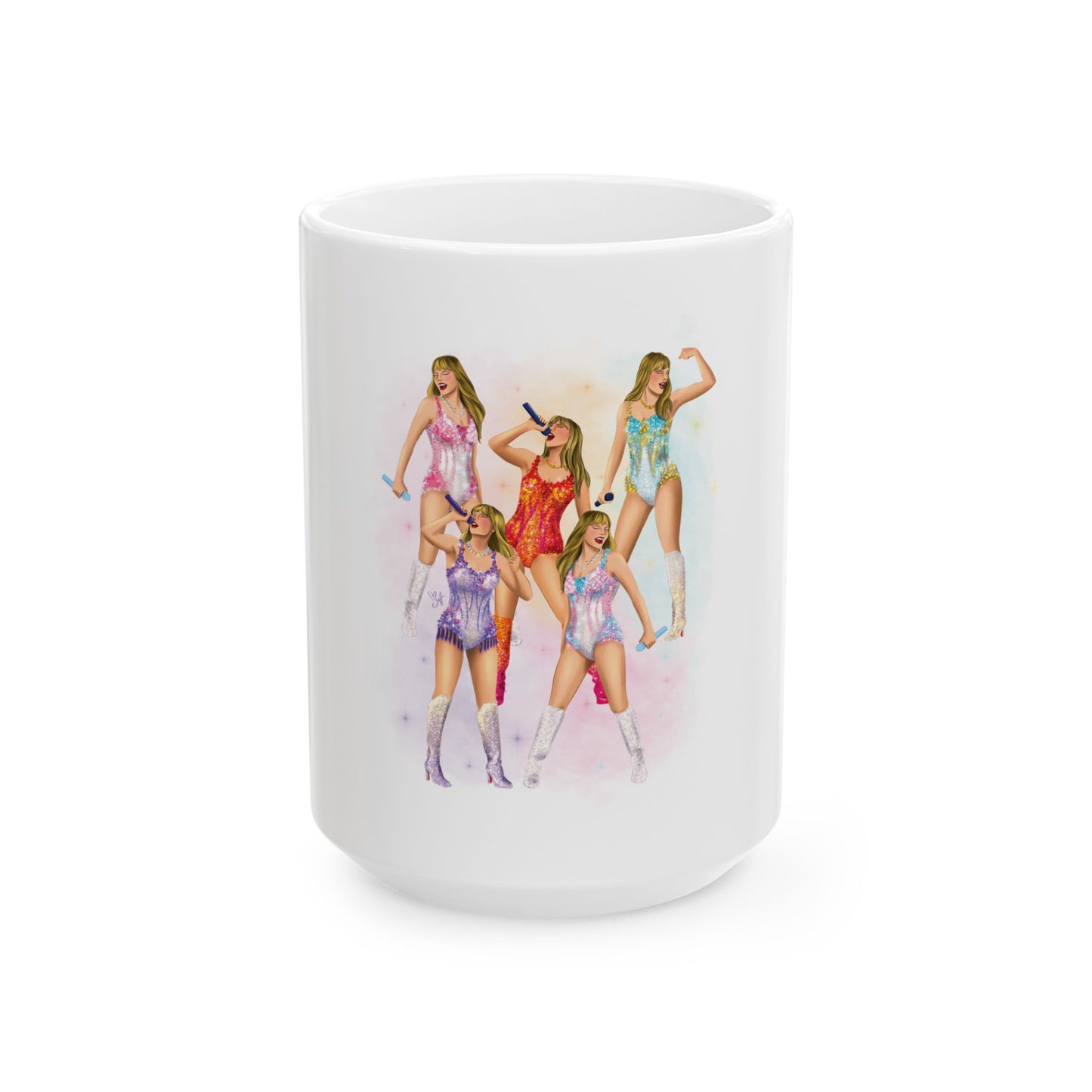 Opening Bodysuit Drawings WHITE Ceramic Mug, (11oz, 15oz)