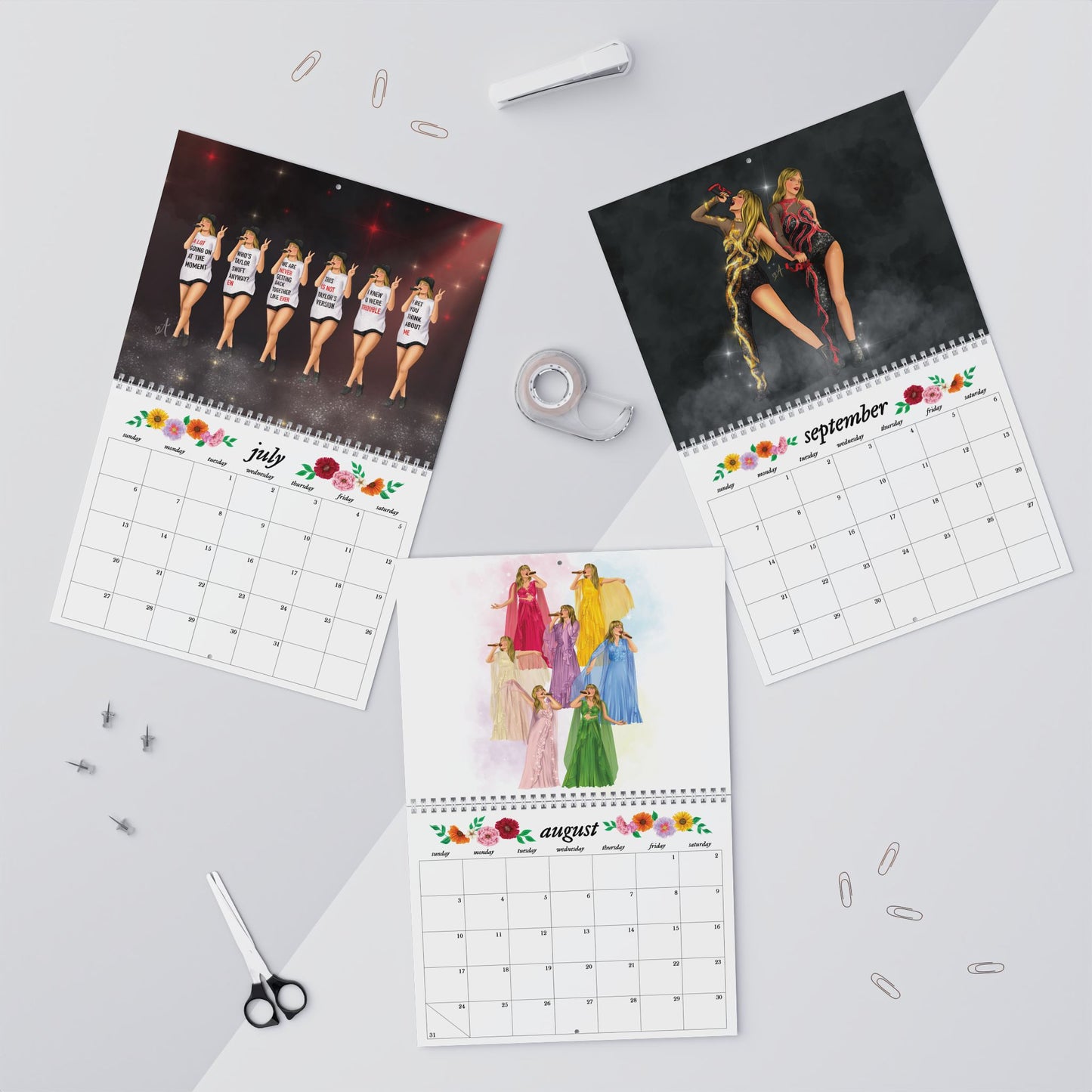 Tour Memory Drawings 2025 Wall Calendar (1-2 weeks for delivery)