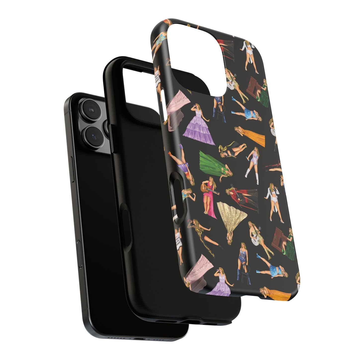 Black Eras Pattern iPhone Tough Phone Case