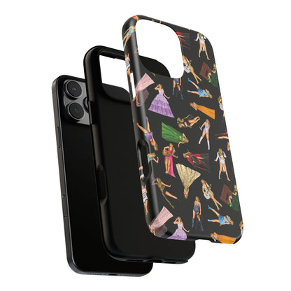 Black Eras Pattern iPhone Tough Phone Case