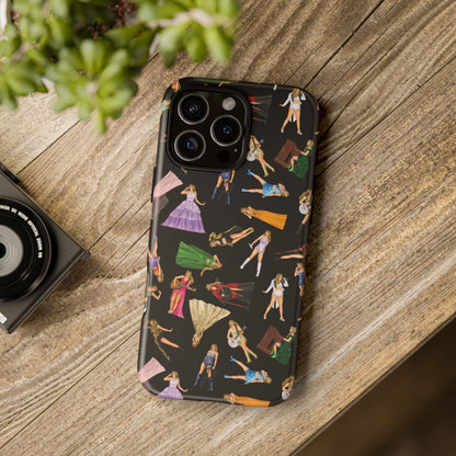 Black Eras Pattern iPhone Tough Phone Case