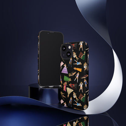 Black Eras Pattern iPhone Tough Phone Case