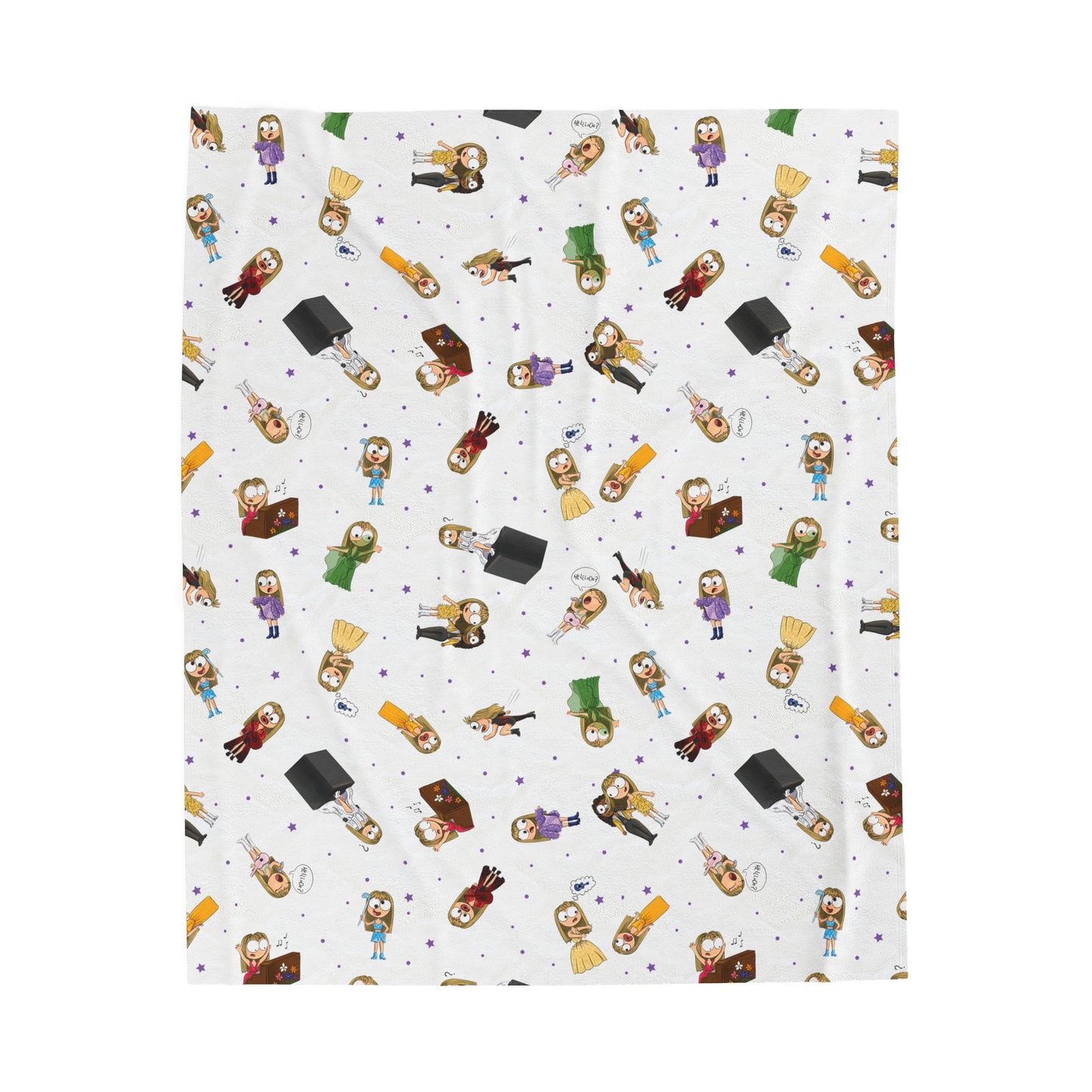 Errors Tour Outfits Drawings Pattern Tour Outfits Velveteen Plush Blanket (WHITE)