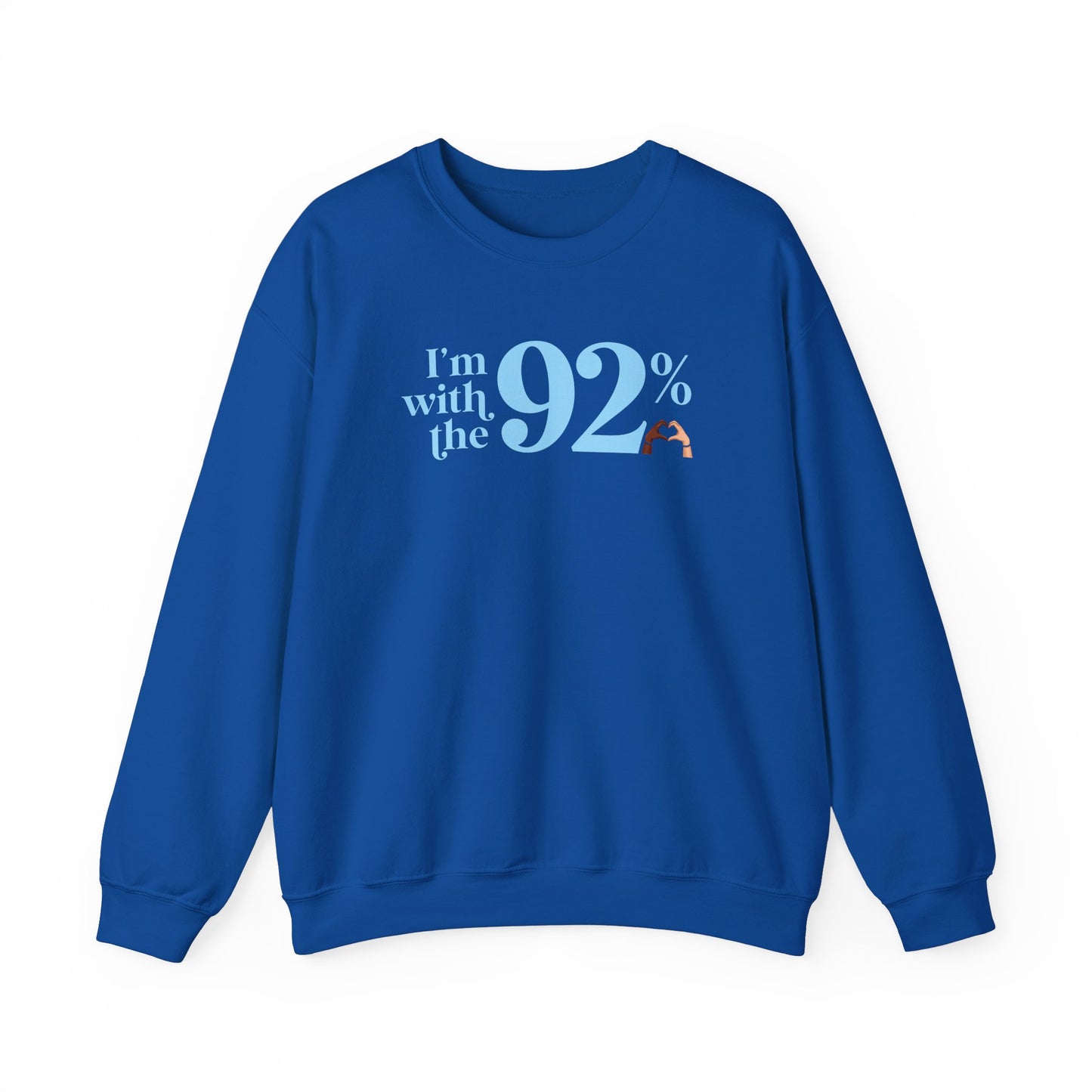 I'm With The 92% Heart Hands UNISEX Heavy Blend™ Crewneck Sweatshirt - 25% Donated to Loveland Foundation