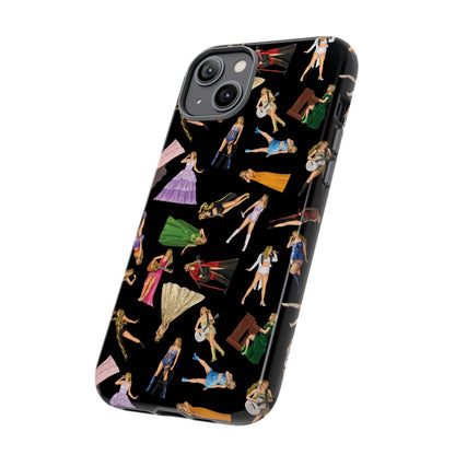 Black Eras Pattern iPhone Tough Phone Case