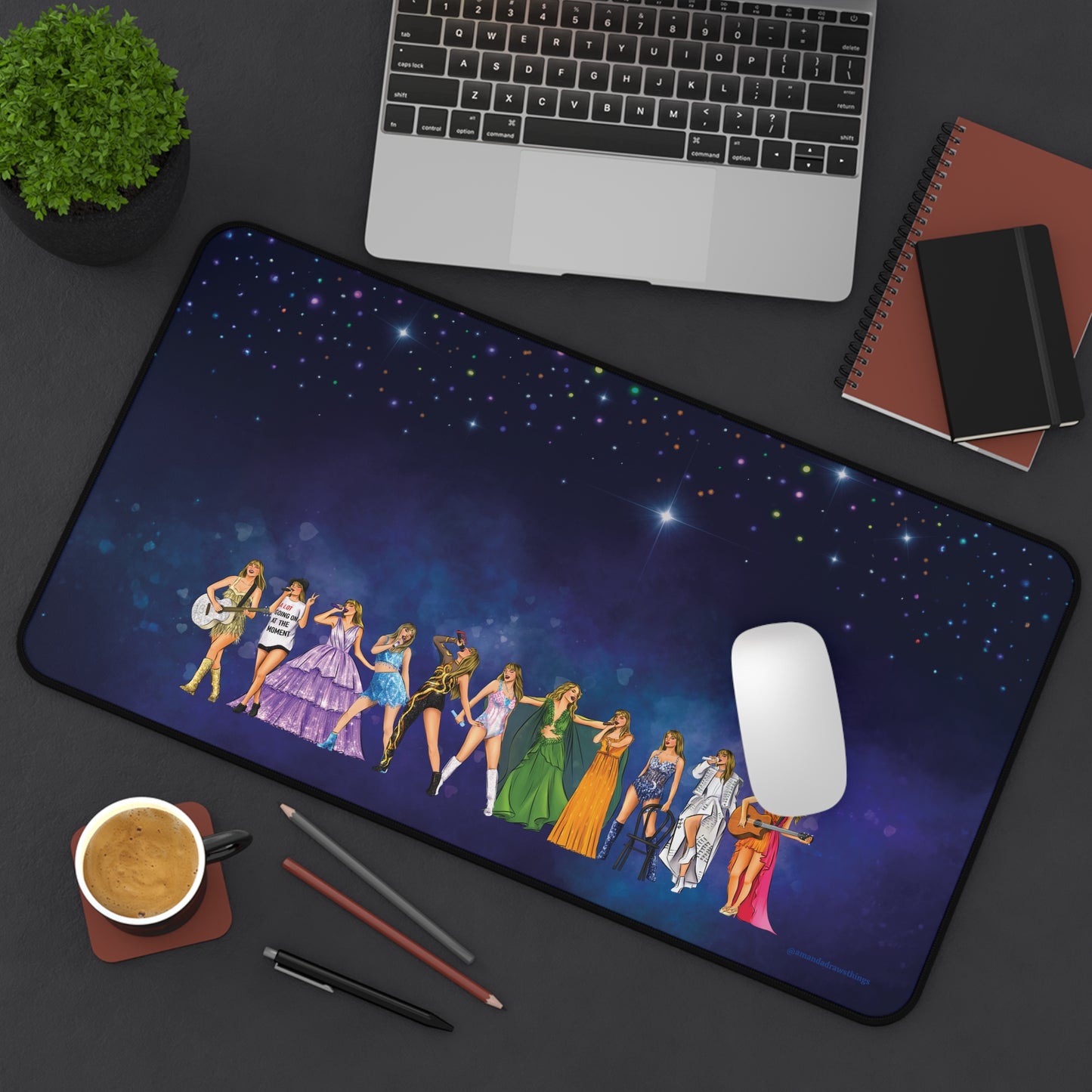 Iconic Tour Outfits Drawings Desk Mat