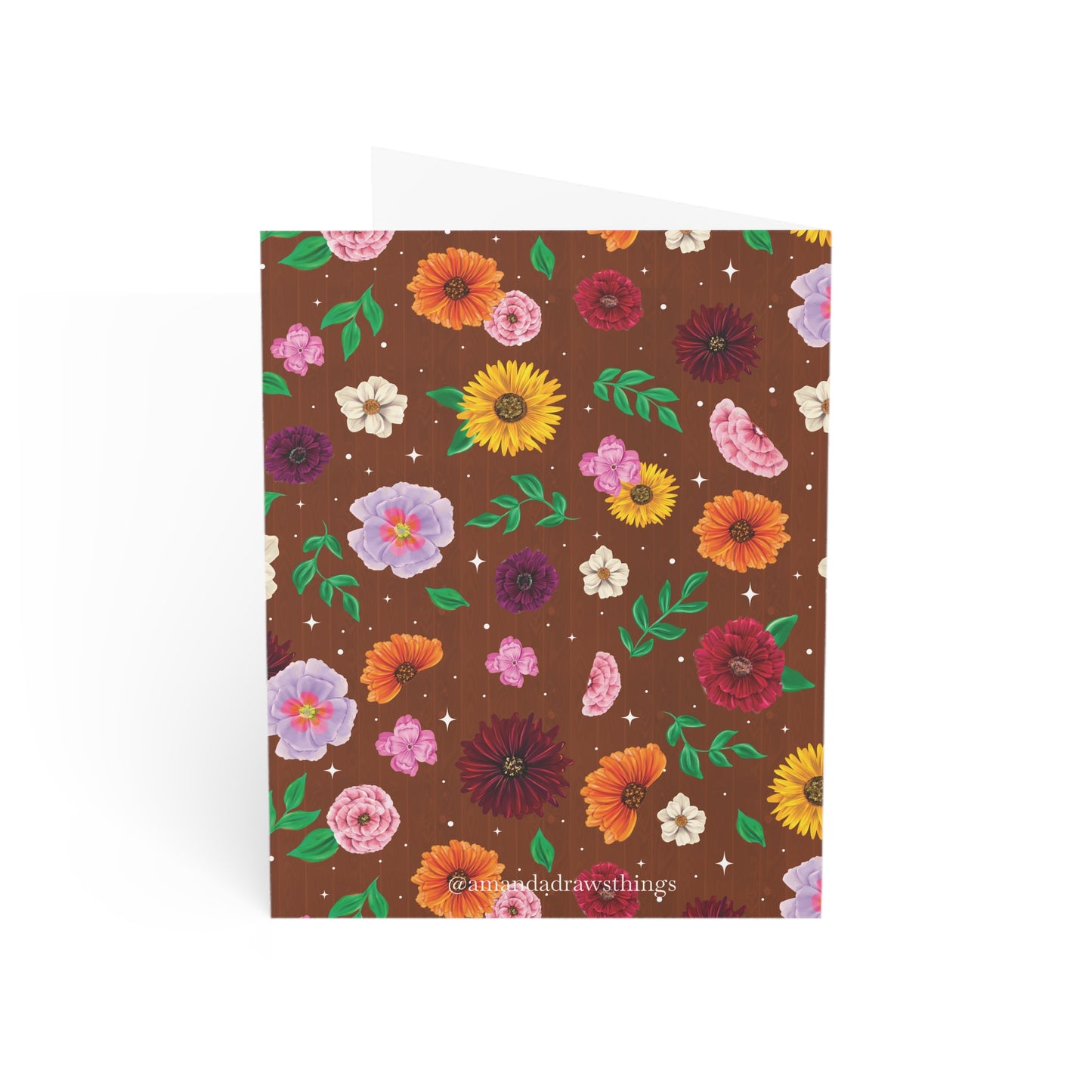 Surprise Song Flower Drawings Pattern Blank Inside Greeting Cards (1, 10, 30, and 50pcs)