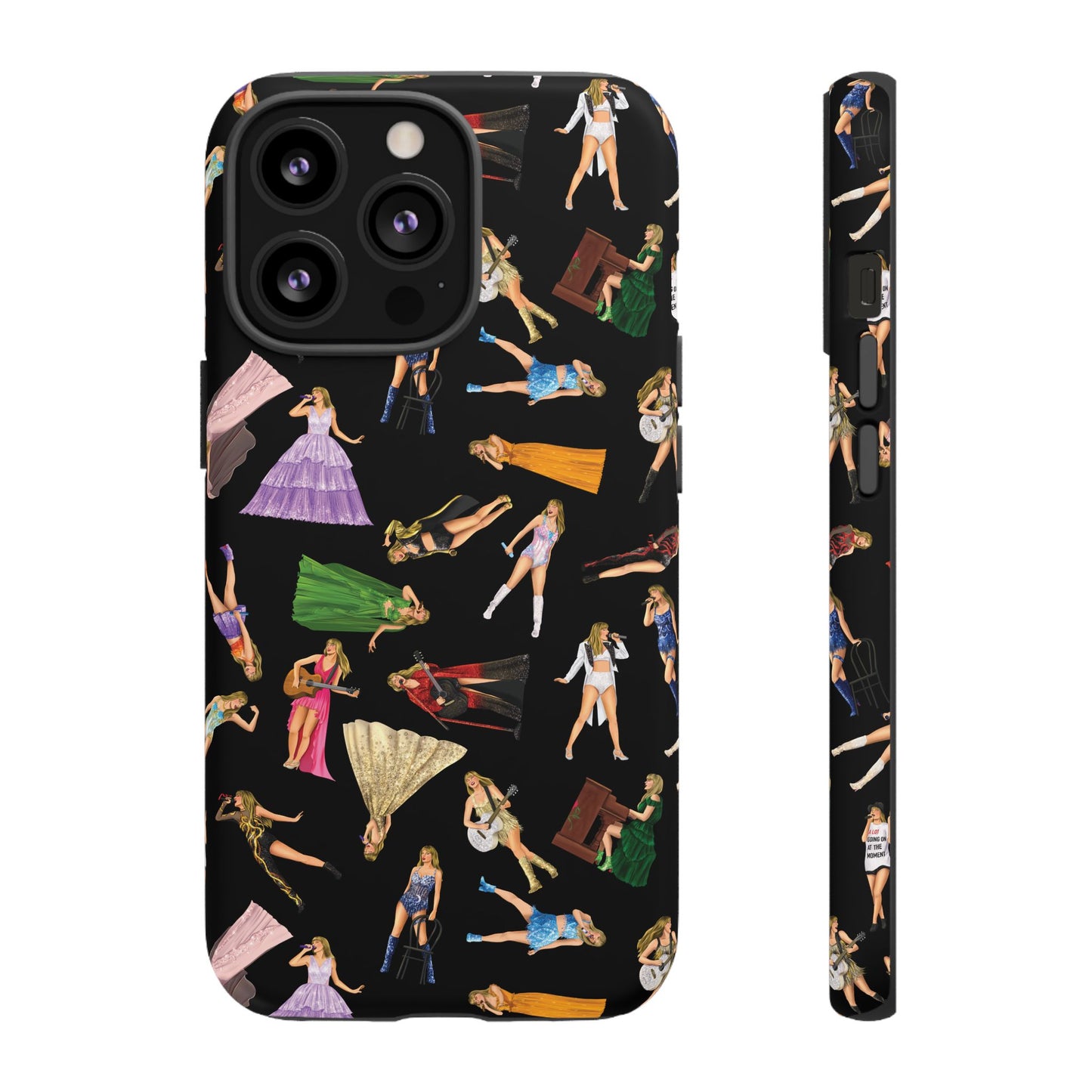 Black Eras Pattern iPhone Tough Phone Case