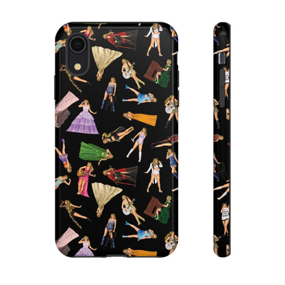 Black Eras Pattern iPhone Tough Phone Case