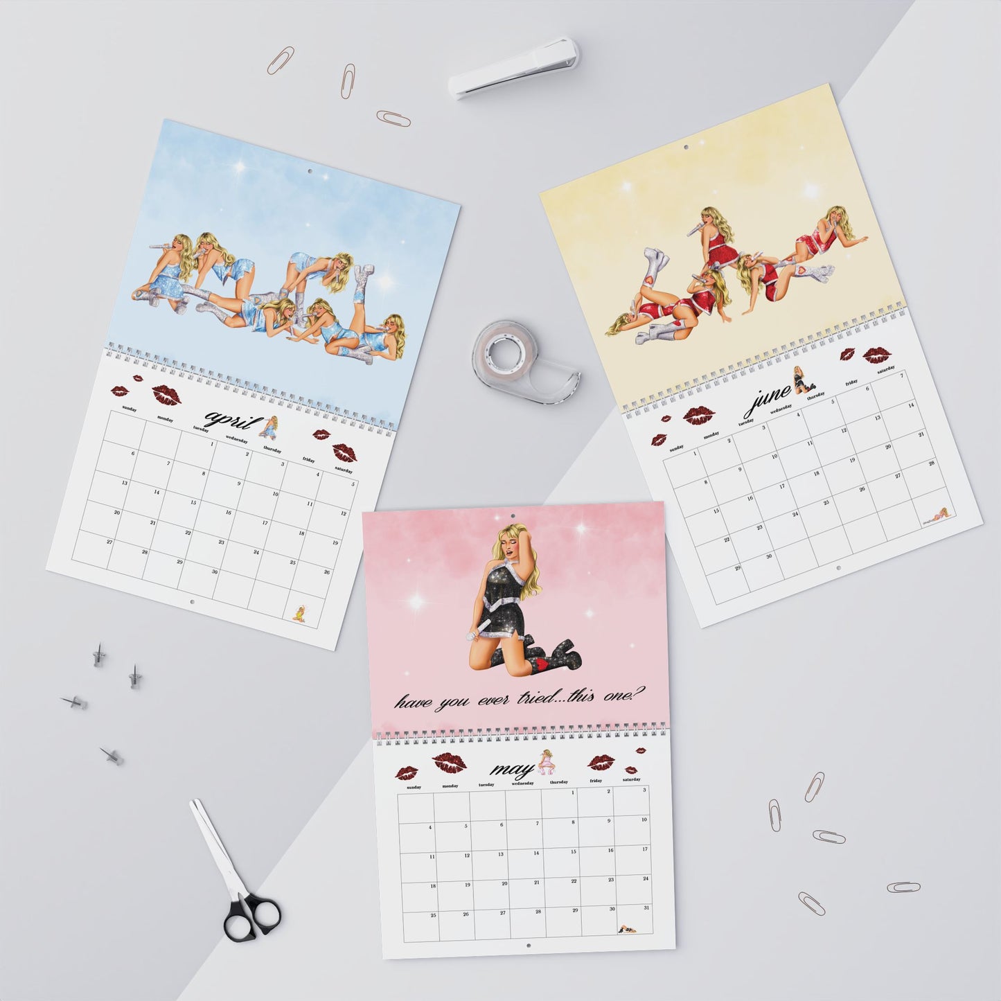 Freaky Positions Drawings 2025 Wall Calendar