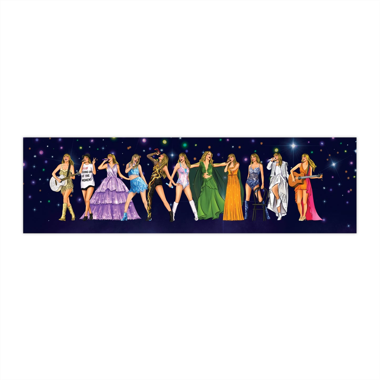 Iconic Tour Outfits Drawings Bumper Sticker