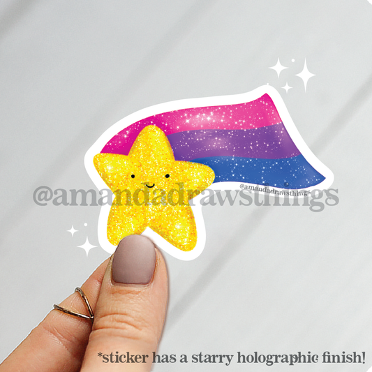 Bi Pride Super Star Sticker