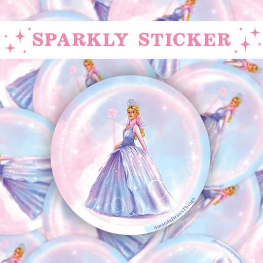 Bubble Girl Sparkly Sticker